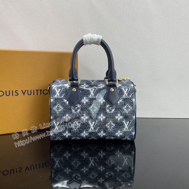 Lv路易威登2023專櫃新款Speedy Bandoulière20手袋 LV提花帆布手提肩背女包 M23069 ydh5116